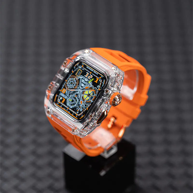 Fluororubber Transparent Watch Strap & Case for Apple Watch