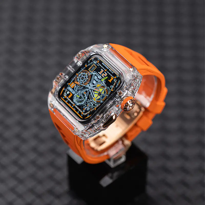 Fluororubber Transparent Watch Strap & Case for Apple Watch