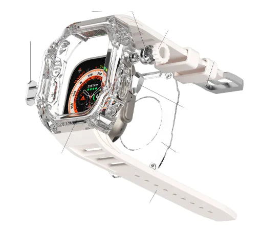 Fluororubber Transparent Watch Strap & Case for Apple Watch